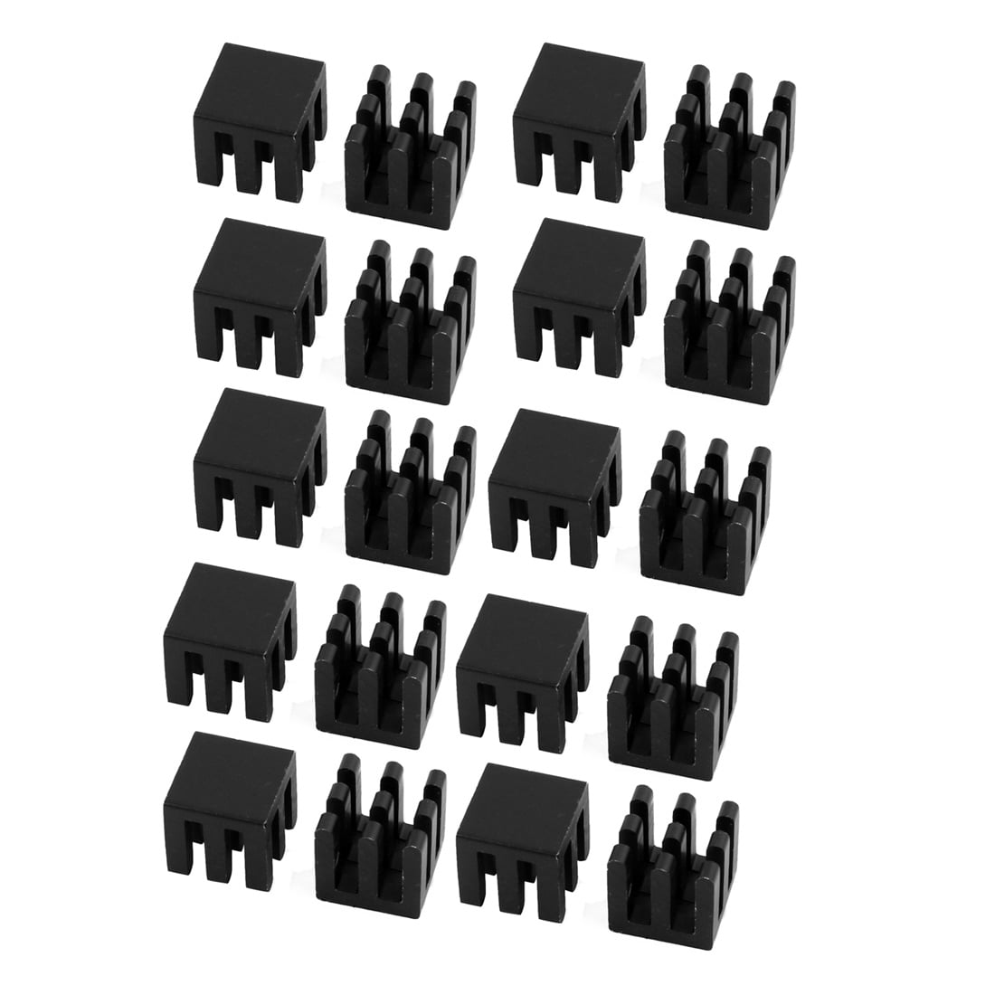 15pcs 10*10*10mm Aluminum Heatsink Cool For IC CHIPs With Thermal Adhesive Pad 