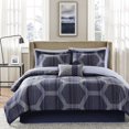 thumbnail image 4 of Madison Park MPE10-002 Essentials Rincon 9 Piece Complete Bed Set, Blue, Full, 4 of 5