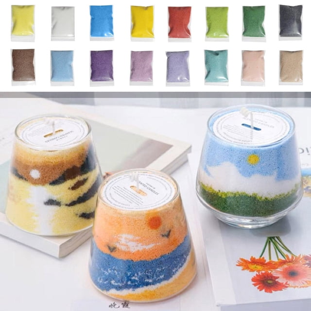 Sand Powder Candle DIY Kit Colored Plant Wax Sand Refillable Clean Burning Candle Powder Multiple Colors Long Lasting Odorless 1 Pack Aromatherapy Compatible