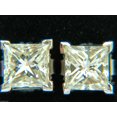 thumbnail image 2 of 2.00CT NATURAL PRINCESS CUT DIAMOND STUD EARRINGS J/SI-1, 2 of 10