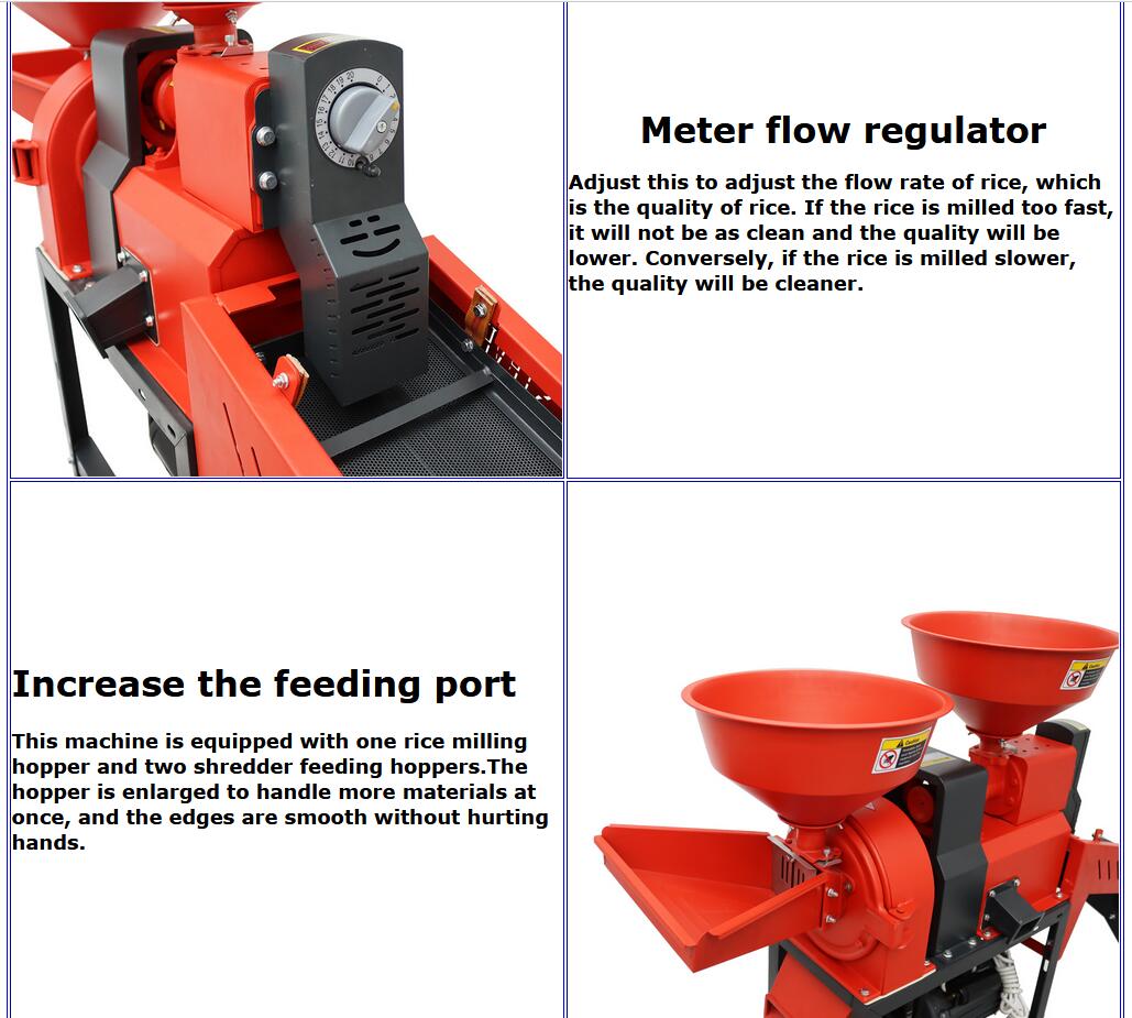 Rice Milling and Crushing Machine 220V Corn Rice Sheller and Crusher with Vibrating Screen 130-170kg/h
