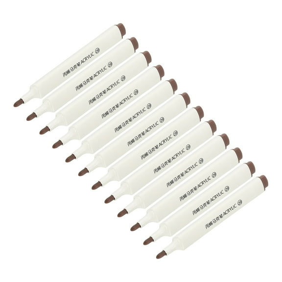 Acrylic Paint Marker Pens, 12Pcs Acrylic Paint Pens Waterproof Paint Art Marker Pen Water Based Paint Pen for DIY Craft, Brown