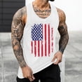 thumbnail image 2 of adviicd Mens Tank Men's Patriotic American Flag Stars All Over Tank Top Shirt White XL, 2 of 5