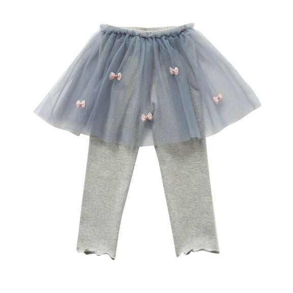 THDHVS Casual Skirts for Girls,Kids Summer Skirts,Toddler Girl Leggings with Skirt Pants Gray 3-4 Years