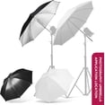 thumbnail image 2 of [4 Pack] Photography Umbrella Lighting Kit,43" & 33" Translucent White Soft Umbrella & Silver Reflector Umbrella KIt, 2 of 4