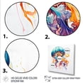 thumbnail image 3 of Designart "Jellyfish Jive in Orange and Blue IV" Animals Wall Art - Modern Orange Jellyfish Bedroom Canvas Wall Art, 3 of 6
