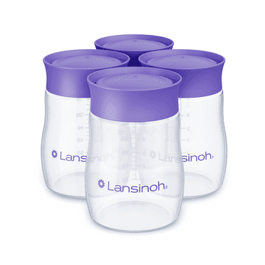 Lansinoh Breastmilk Storage Breast Pump Bottles, 4 Count