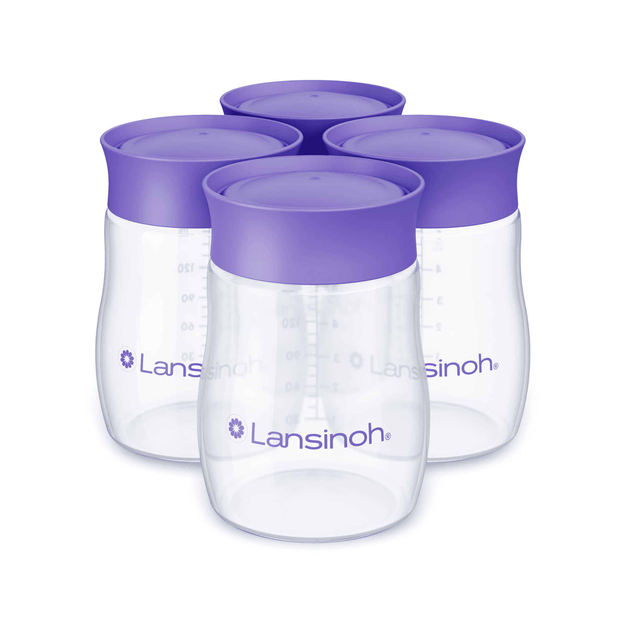 Lansinoh Breast Milk Storage Bottles, Pump and Feed, 4 Count