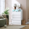 thumbnail image 4 of Bingirl Commode à 4 Tiroirs avec Prise de Courant et Lumière DEL - Armoire de Rangement Moderne pour Chambre Ou Bureau, 4 of 10