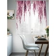 thumbnail image 4 of Pink Sheer Curtains 72 Inch Length 2 Panels Set, Summer Botanical Leaves Watercolor Voile Window Treatment Rod Pocket Curtains Sheers Drapes for Bedroom/Living Room/Kitchen 52"x72"x2, 4 of 7