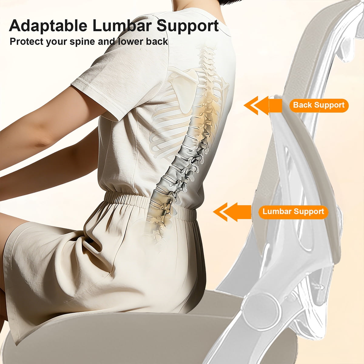 Office Chair, Ergonomic Breathable Mesh,Flip-Up Arms and Adjustable High Back Lumbar Support,Comfy Computer Chair for Home Office