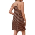 thumbnail image 5 of Sleeveless Striped Print Women Spaghetti Strap V-neck Mini Dress with Built in Shorts, 5 of 7