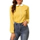 thumbnail image 1 of CAMISA DE BOTONES PARA MUJERES INSPIRE CHIC DE MANGA LARGA BLUSA CON COLLAR PETER PAN TAMAÑO S AMARILLO, 1 of 7
