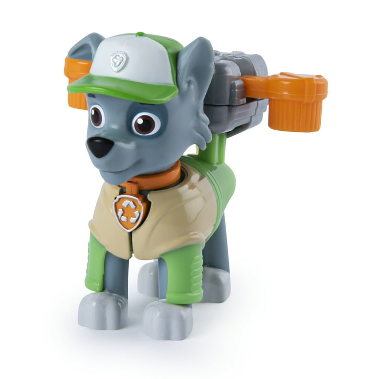 PAW Patrol, Action Pack Rocky Figure with 2 Clip-On Uniforms