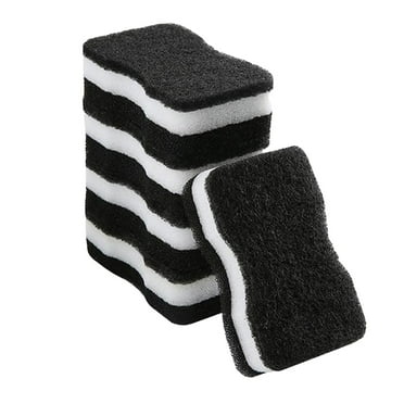 Gerich 5 Pcs Black Dish Sponge Scouring Pad Kitchen Cleaning Sponge Wiping Loofah
