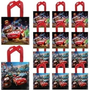 Tawekel 24Pack Lightning Mc Party Gift Bag - Cartoon Cars Waterproof Handbag Packaging Bag Party Supplies for Birthday Party School Activities Outing Bags