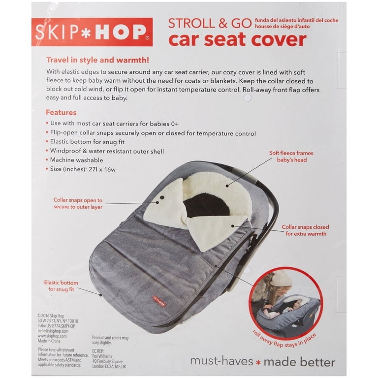 Skip Hop Stroll & Go Car Seat Cover, Black photo 2
