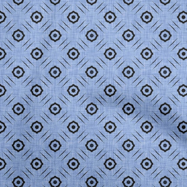 oneOone Velvet Medium Blue Fabric Block Craft Projects Decor Fabric Printed By The Yard 58 Inch Wide-VP