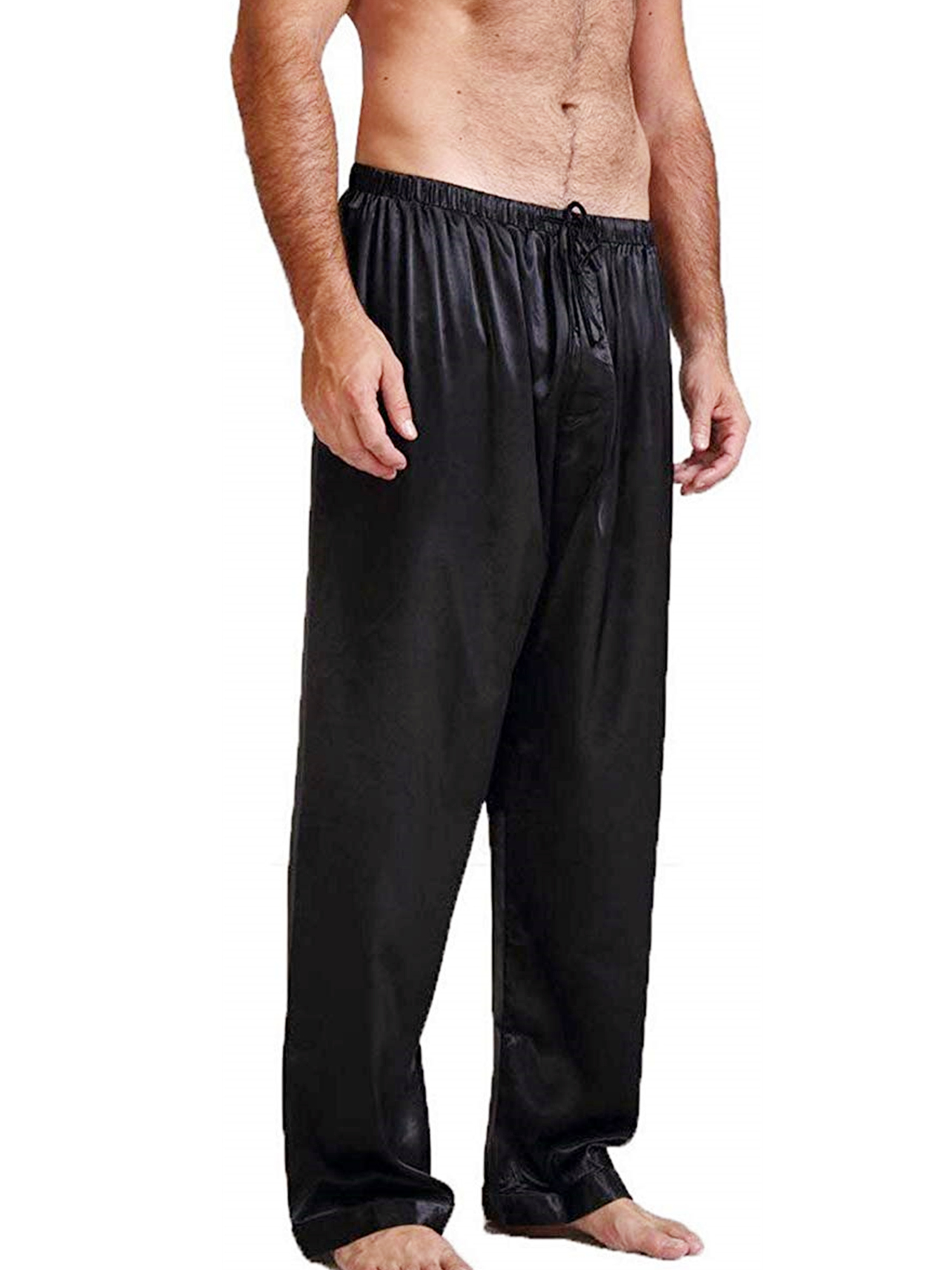 Spring hue Mens Silk Satin Pajama Pants Long PJ Bottoms