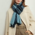 thumbnail image 3 of Bufanda cálida tipo manta para mujer, bufanda para el cuello, bufanda de invierno, chal de tartán con borlas de gran tamaño, pashmina a cuadros acogedora, 3 of 5