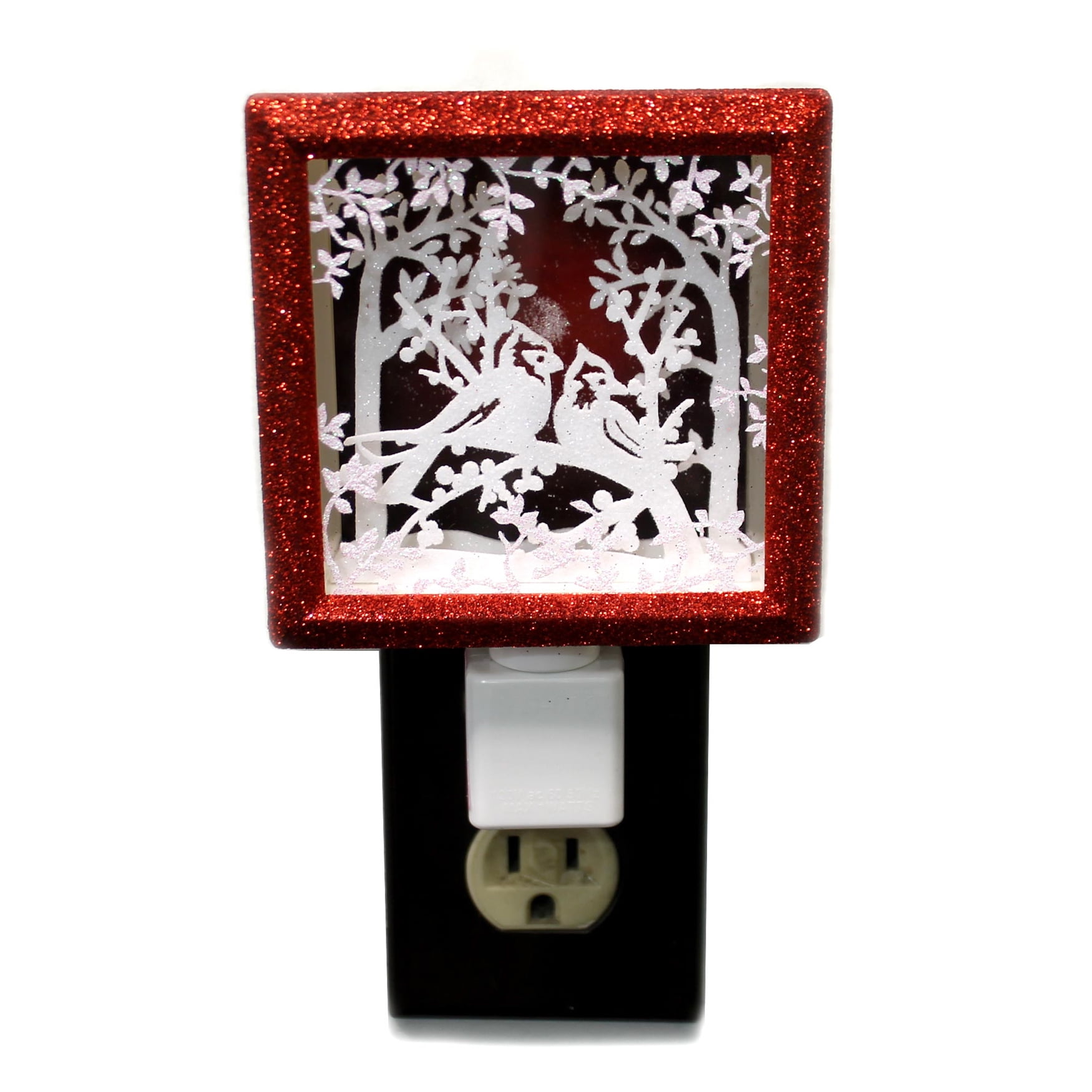 Home & Garden CARDINAL SHADOW BOX NIGHT LIGHT Christmas Winter Birds