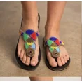 thumbnail image 2 of Women Clogs Leather Handmade Indian Casual Slippers Slip On Ballet Flats US 6-10, 2 of 5