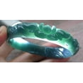 thumbnail image 3 of Icy Green Natural A JADE Jadeite Phoenix Flower Ruyi Bangle Bracelet 59 mm 680216 TN, 3 of 14