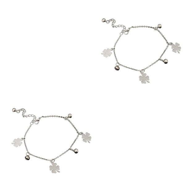 Tobillera Minnieouse elegante trébol oro plata accesorio moda pulseras tobillo para niñas mujeres