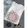 thumbnail image 3 of Cute Grey & Pink Floral Mandala T-Shirt Women -Image by Shutterstock, Female Medium, 3 of 4