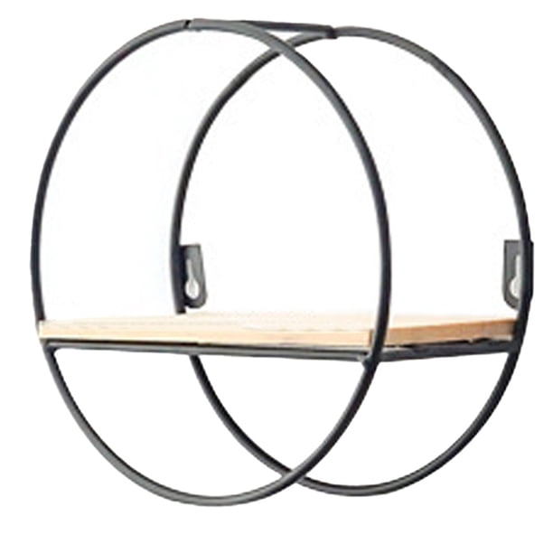 Estantes flotantes Estantes colgantes montados en la pared para decoración de paredes, almacenamiento | Soporte de metal y estante de pared de madera para sala de estar, dormitorio, baño, cocina