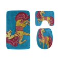 thumbnail image 1 of GOHAO Beautiful Cartoon Pony 3 Piece Bathroom Rugs Set Bath Rug Contour Mat and Toilet Lid Cover, 1 of 2