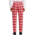 thumbnail image 3 of INSPIRE CHIC Men's Business Plaid Lightweight Regular Fit Flat Front Checked Pants 30 Red, 3 of 7