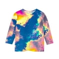thumbnail image 5 of Girls' Tops Cute Shirts for Girls 3/4 Sleeve Trendy Clothes for Girls Girls Tee Shirts 3/4 Length Sleeve Kids Tops Fashion Clothes Multicolor-10, 5 of 5