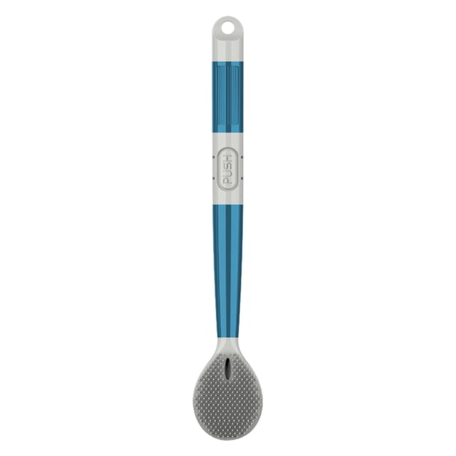 Cepillo para inodoro con cerdas de silicona, mango largo, cepillo de limpieza para inodoro, limpiador de 360 grados sin puntos muertos, mango ergonómico duradero, diseño para colgar y guardar en el