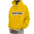 thumbnail image 2 of EchfiProm Mens Graphic Hoodies Sweatshirt Winter Fashion Pullover Yellow Tops for Men Long Sleeve XL, 2 of 6