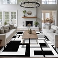 thumbnail image 3 of 8'x10' Area Rugs, Black Grey Geometric Indoor Outdoor Area Rug for Living Room Bedroom, Modern Abstract Art White Washable Bathroom Rugs Kitchen Floor Carpet Mats Home Decor Aesthetic, 3 of 8