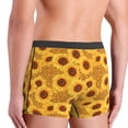 thumbnail image 4 of Men's Boxer Briefs, Yellow Leopard Print Sunflower Soft Comfy Mens Underwear Boxer Briefs Breathable With Widen Waist, 4 of 7