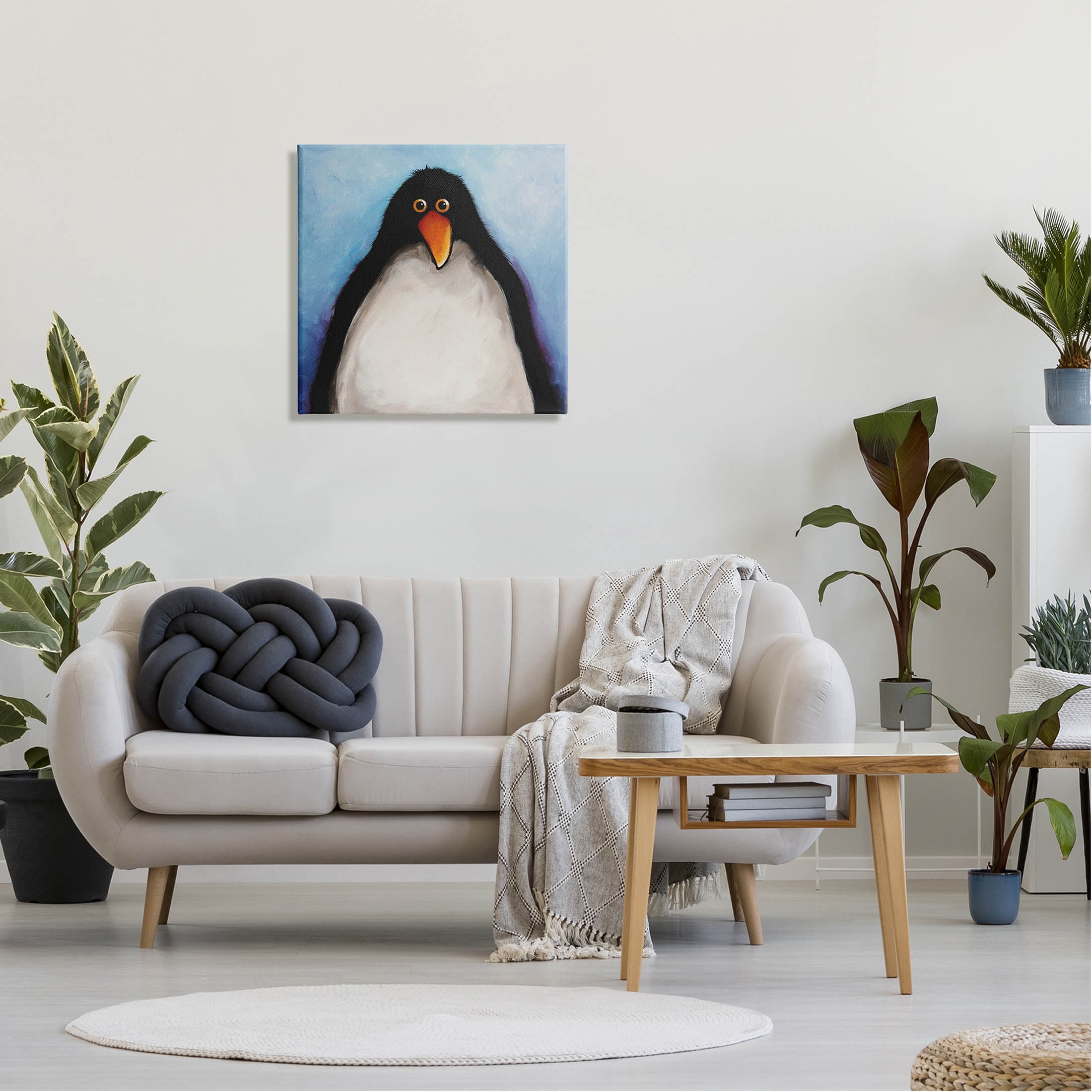 Stupell Industries Gazing Penguin Portrait Painting Gallery Wrapped Canvas Print Wall Art, Design by Lucia Stewart