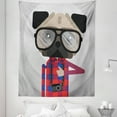 thumbnail image 1 of Hipster Tapestry, Graphic Design of a Photographer Pug Dog in a Shirt with Glasses and Old Camera, Fabric Wall Hanging Decor for Bedroom Living Room Dorm, 5 Sizes, Multicolor, by Ambesonne, 1 of 1