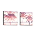 thumbnail image 1 of Set of 2 - Beachscape Palms III Pink Purple - Contemporary Fine Art Giclee on Canvas Gallery Wrap - wall décor - Art painting - 24 x 24 Inch - Ready to Hang, 1 of 2
