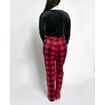 thumbnail image 2 of Muk Luks Women's Silky Velour Pajama Set, Black/Buffalo, P/XS, 2 of 4