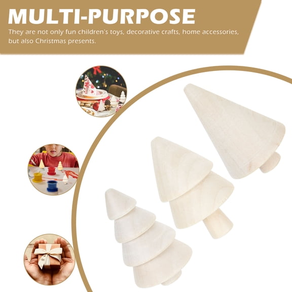 IBASETOY Unfinished Wooden Ornament to Paint Wood Christmas Tree for Home Decoration