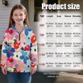 thumbnail image 7 of Uorisanigo Girls Sweatshirts Fall Fashion Long Sleeve Pullover Shirts Tops Oversized Colorful Floral Print Quarter-Zip Pullover Jacket for Sports and Daily Wear Outerwear Jacket, 7 of 7
