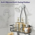thumbnail image 4 of Bathroom Shower Caddy Hanging - 3 Tier Rustproof Over Shower Head Organizer, No Drilling Bathroom Shelf with 16 Hooks & Soap Holder, Anti-Swing Rack for Shampoo,Sponge,Towel, Black, Medium, 4 of 4