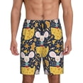 thumbnail image 2 of Picia Mouse Cheese Pajama Shorts for Men, Men's Pajama Bottoms, Sleepwear,Short Pajama Pants-XX-Large, 2 of 9