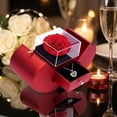 thumbnail image 4 of Preserved Red Real Rose with "I Love You" Heart Necklace, Eternal Flower Gift for Her, Mom, Wife, Girlfriend, Grandma on Valentine's Day, Christmas, Birthday, Mother's Day, Anniversary, Thanksgiving, 4 of 7