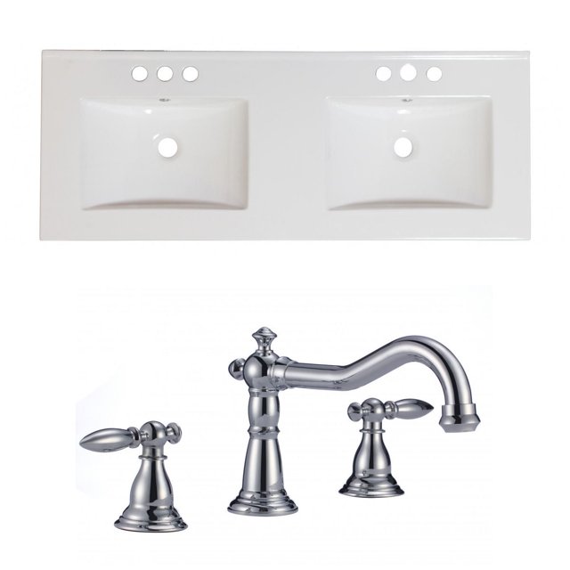 American Imaginations 32-in. W 3H8-in. Ceramic Top Set In White Color AI-15852
