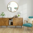 thumbnail image 2 of Costway 16"Round Wall Mounted Bathroom Mirror Aluminum Alloy Frame Decor Mirror Gold, 2 of 10