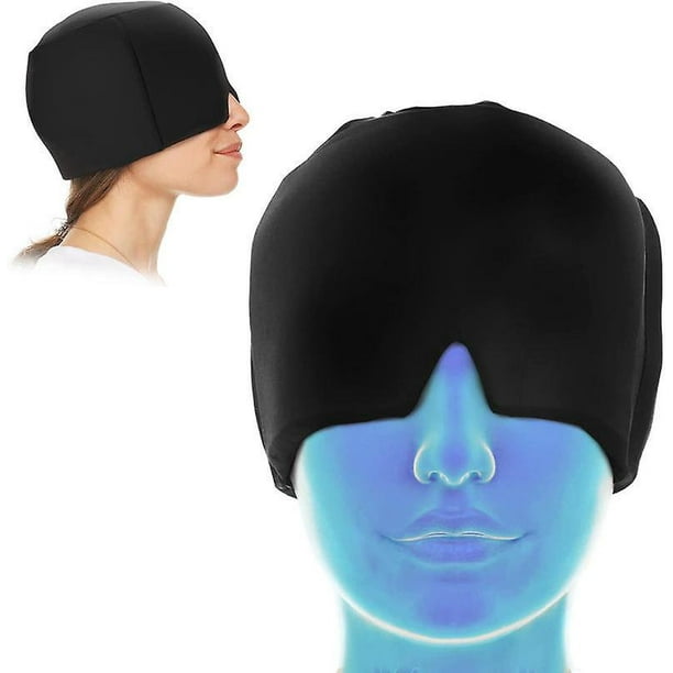 Gorro para aliviar la migraña, gorro para el dolor de cabeza frío para la migraña, mascarilla para el dolor de cabeza y gorro para la migraña, gorro para terapia de frío y calor para ojos hi