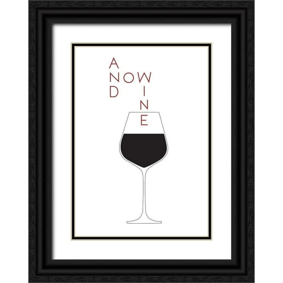 Artographie Studio 14x18 Black Ornate Wood Framed with Double Matting Museum Art Print Titled - And Now Wine
